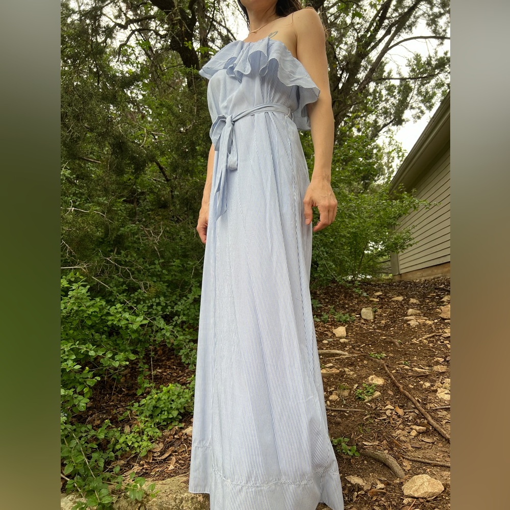 Banana Republic Stripe One-Shoulder Maxi Dress